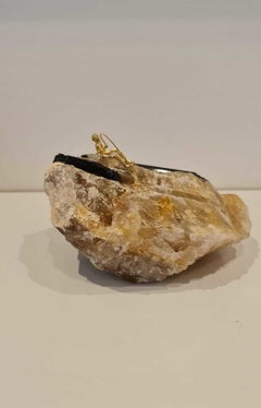 Escultura Serie pescador- Turmalina negra no Quartzo matriz - loja online
