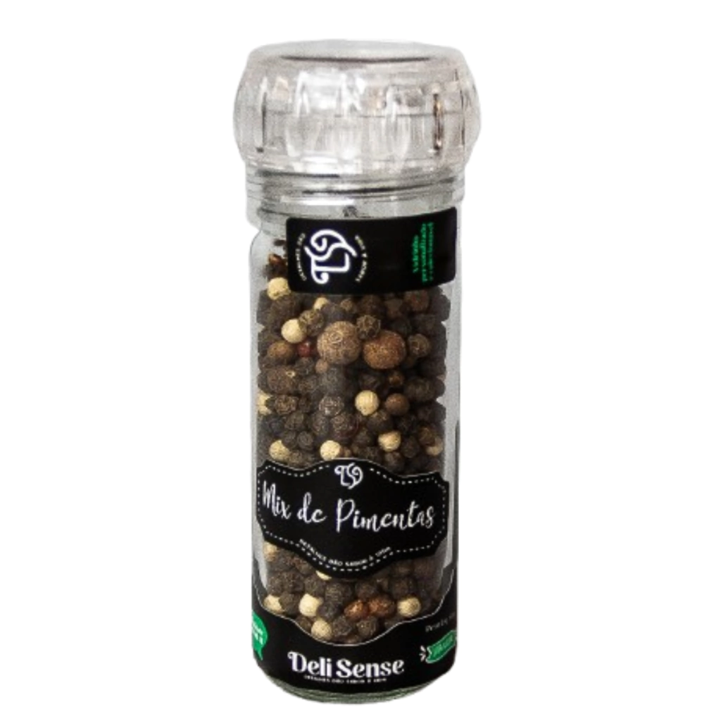 Moedor em Vidro + Mix de Pimenta em Grãos 60g