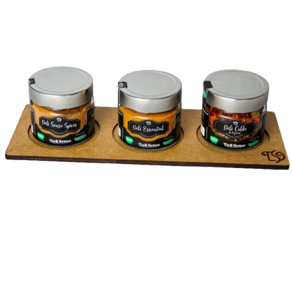 Kit de Tempero 03 Potinhos de Vidro - Deli Sense