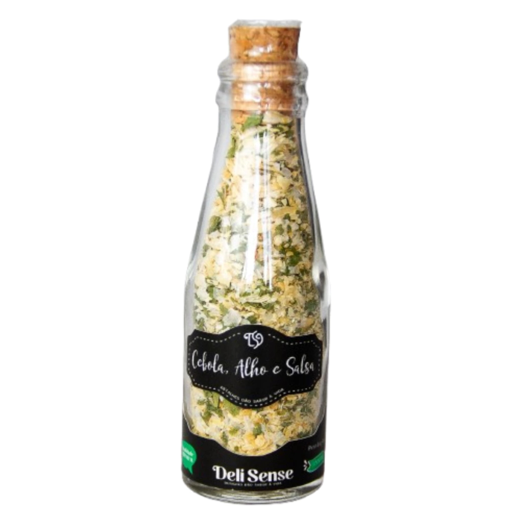 Tempero Cebola, Alho e Salsa 45g - Garrafinha De Vidro
