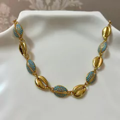 Choker Búzios Azul