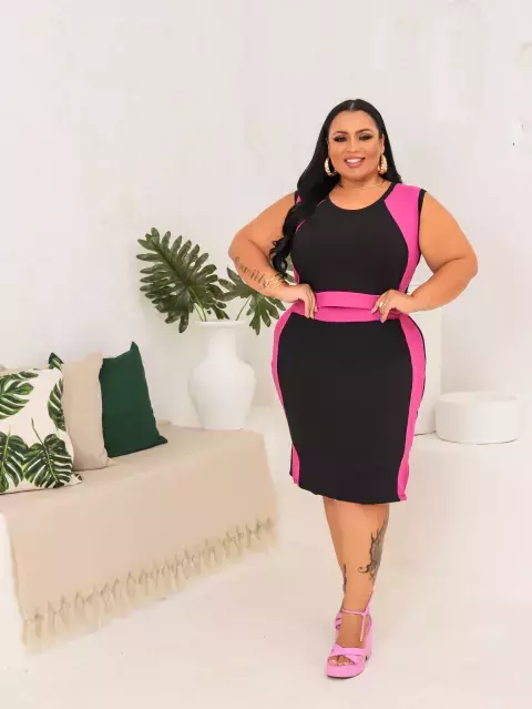 CONJUNTO BI COLOR PLUS SIZE FUCSIA