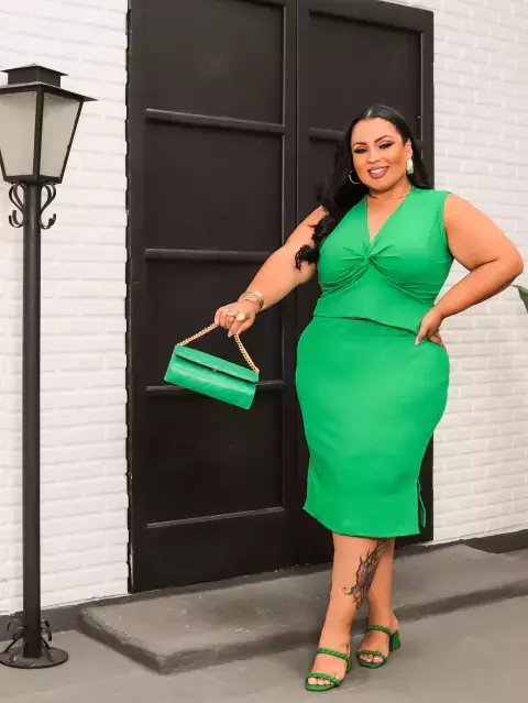 CONJUNTO NOZINHO PLUS SIZE VERDE JADE