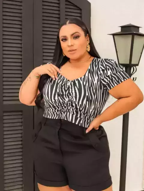 CROPPED PRINCESA PLUS SIZE ZEBRA