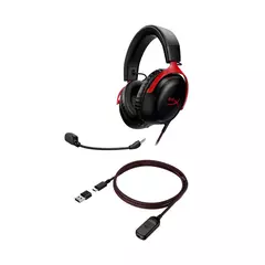 AURICULARES HYPERX CLOUD III ROJO-NEGRO (PC, PS5, XBOX X|S, XBOX ONE, NINTENDO SWITCH, MAC, MOVIL)