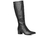 Bota Pegada em Couro Cano Longo Bico Fino 280561 Preto