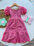 Vestido filha Heloísa infantil bordado Pink