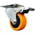 Imagen de KIT 4 ruedas PVC 2 giratorias con freno 2 fijas 75 mm x32 mm 400kg color naranja base acero Vabenne Doble rodamiento Ideal mueble carro carrito