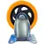Imagen de KIT 4 ruedas PVC 2 giratorias con freno 2 fijas 100 mm x 32 mm 520kg color naranja base acero Vabenne Doble rodamiento Ideal mueble carro carrito