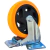 Rueda Giratoria Naranja Pvc 125x32 Mm Doble Freno Rodamiento en internet
