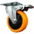 KIT 4 ruedas PVC 2 giratorias con freno 2 fijas 100 mm x 32 mm 520kg color naranja base acero Vabenne Doble rodamiento Ideal mueble carro carrito - vabenne