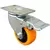 KIT 4 ruedas PVC 2 giratorias con freno 2 fijas 75 mm x32 mm 400kg color naranja base acero Vabenne Doble rodamiento Ideal mueble carro carrito