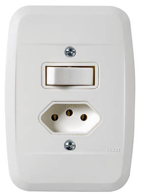 1 Tecla + Tomada 2P+T Com Placa - 250V