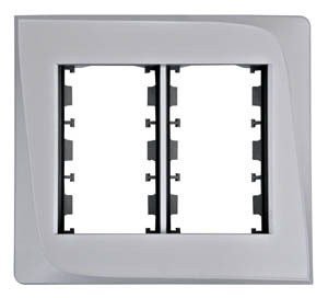 Placa + Bastidor 4x4 Prata Zen