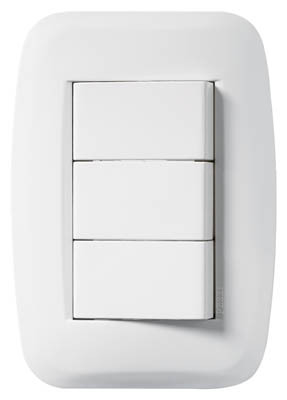 Interruptor 3 Teclas Com Placa - 250V~ - 10A