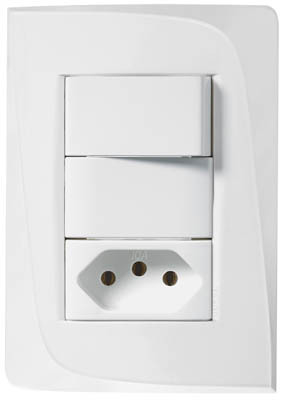 1 Tecla + Tomada 2P+T Com Placa - 250V