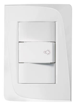 Pulsador com Lâmpada Gravada Com Placa 250V~ - 10A