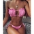 Biquíni bandeau decote frontal na internet