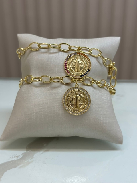 Pulseira medalhão São Bento
