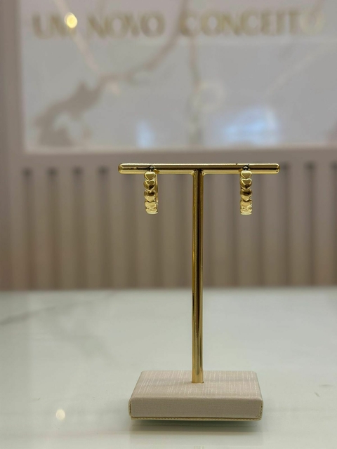 Brinco argola coração