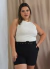 Blusa em Malha Canelada Linho Branca