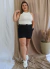 Blusa em Malha Canelada Linho Branca - comprar online