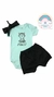 KIT BODY BEBE 3 PEÇAS ONCINHA MEOW AZUL BEBE-TONTON KIDS G