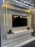 Conjunto painel ripado + bancada para TV de até 85 polegadas com ou sem LED cor 02