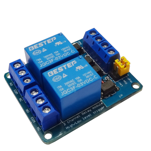 Módulo Rele 3V 10A 2 Canais Com Borne KRE Para ESP32