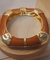 Bracelete Dourado de Resina Marron Quadrado