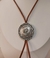 Colar Boho Courinho Marron Mandala Prata