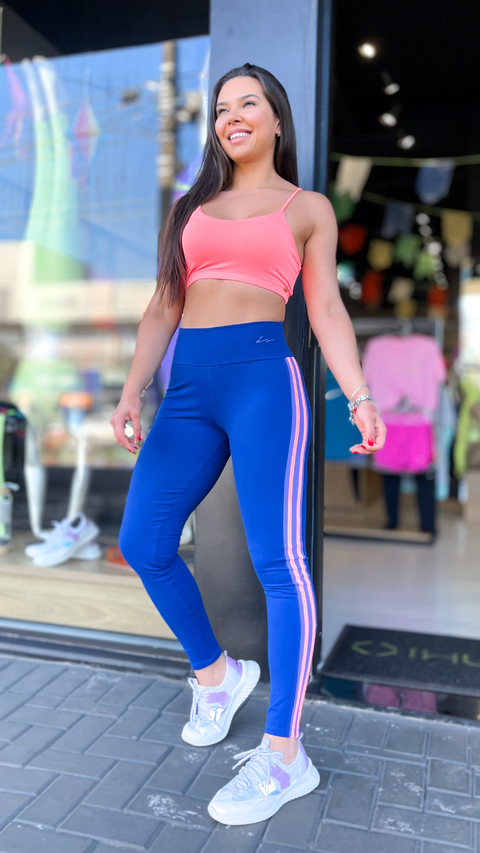 Legging Fit Det Color Azul