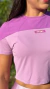 T-Shirt Skin Fit Com Tule Sobreposto Rosa Orchid na internet