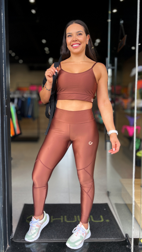Legging Atletika Recortes Classica Marrom Capuccino - comprar online