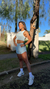 Shorts Sobreposto Refletivo Azul Pastel na internet