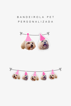 Bandeirola Personalizada carinha PET - Copy+Arts - Papelaria Personalizada, Etiquetas Escolares e Produtos Exclusivos para Festas