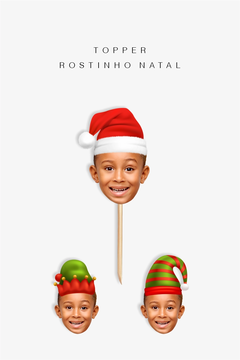 Toppers Rostinho Natal Personalizados - loja online