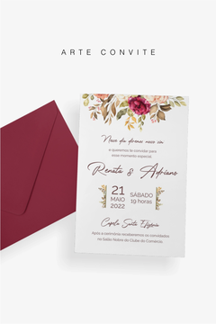 Arte para convite de casamento na internet