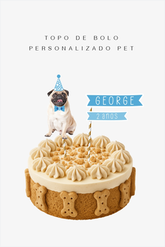 Topo de bolo personalizado carinha PET - loja online