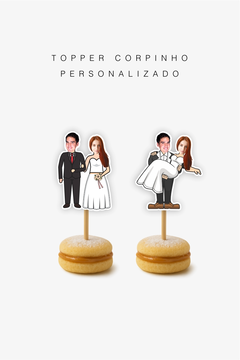 Topper rostinho temático Noivos - comprar online