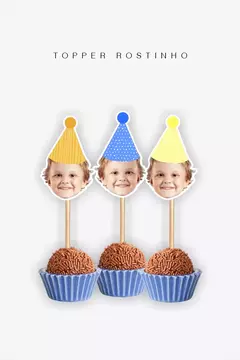 Topper rostinho - Copy+Arts - Papelaria Personalizada, Etiquetas Escolares e Produtos Exclusivos para Festas