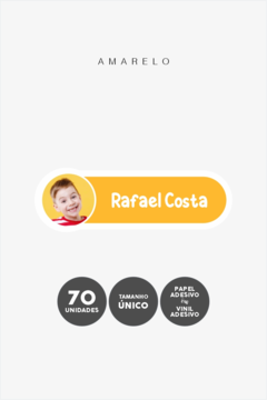 Etiquetas Escolares Personalizadas com Foto – Kit com 70 Unidades | 4 x 1,3 cm - comprar online