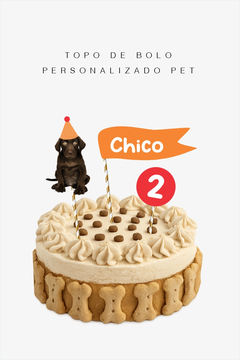 Topo de bolo personalizado carinha PET na internet
