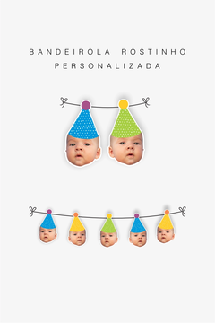 Bandeirola Personalizada Rostinho - Copy+Arts - Papelaria Personalizada, Etiquetas Escolares e Produtos Exclusivos para Festas