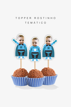 Topper rostinho temático - Copy+Arts - Papelaria Personalizada, Etiquetas Escolares e Produtos Exclusivos para Festas