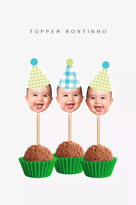 Toppers Rostinho Personalizados - comprar online