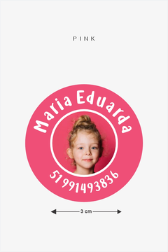 Etiquetas Termocolantes com foto Escolares Personalizadas – Nome + Telefone | Tamanho 3 cm - loja online