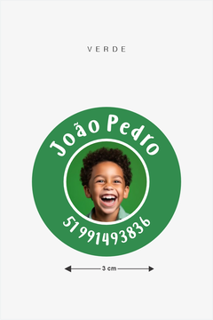 Etiquetas Termocolantes com foto Escolares Personalizadas – Nome + Telefone | Tamanho 3 cm na internet