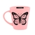 Caneca Drop Rosa Libélula/Borboleta + frases inspiradora - Yellow Moon Presentes e Personalizados