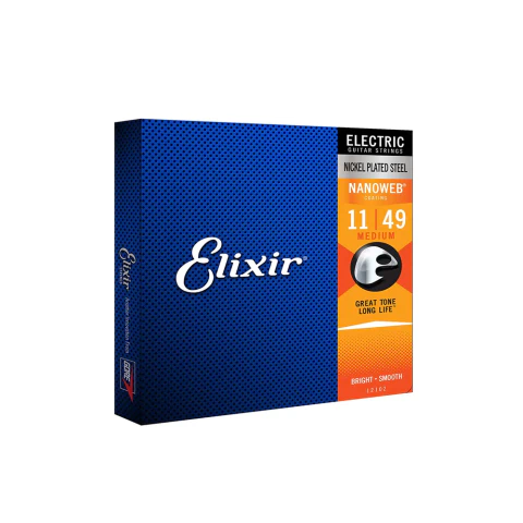Encordoamento Elixir .011 Medium para Guitarra Nanoweb